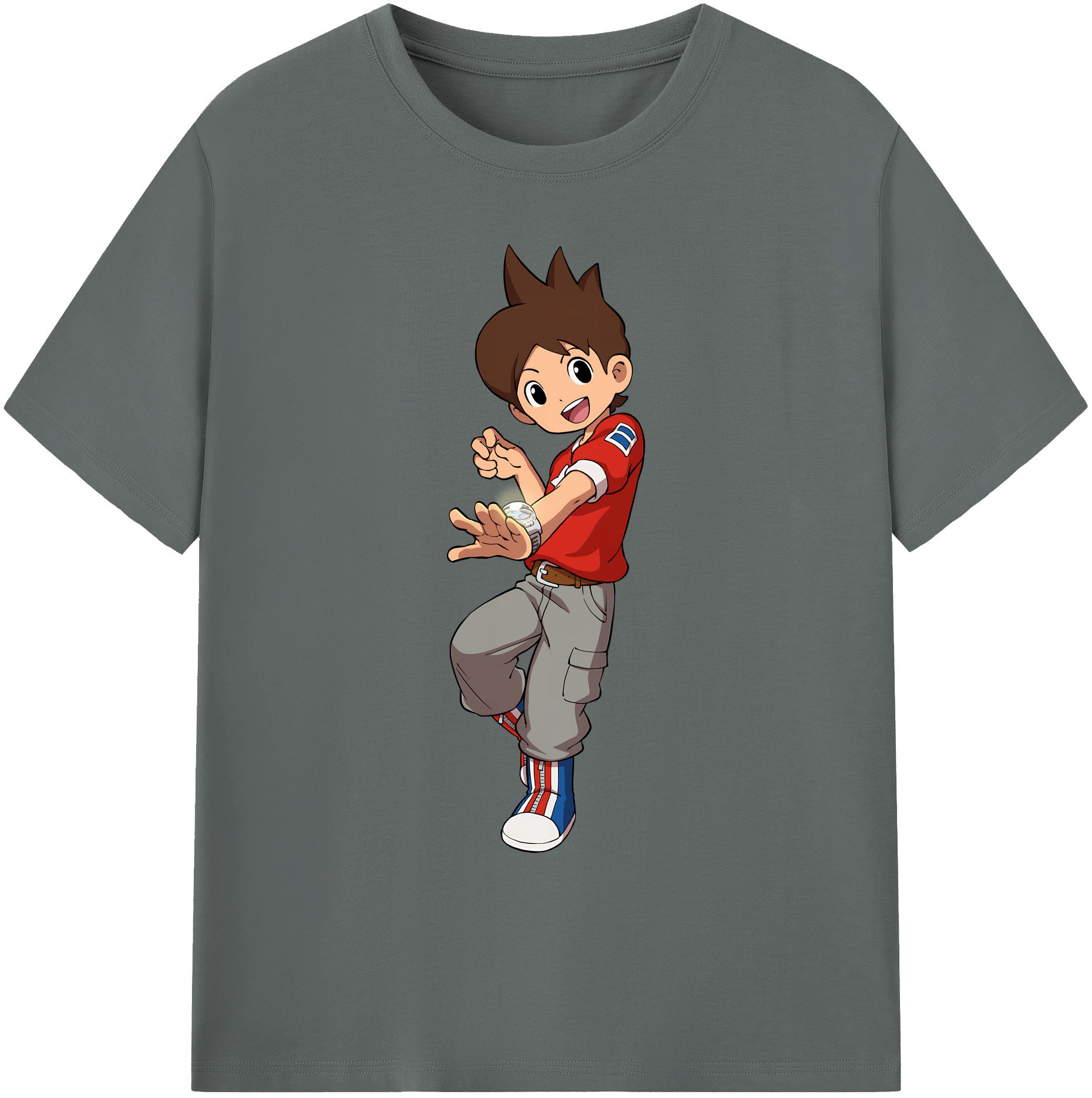 （画像用） 妖怪ウォッチ Yo-kai Watch 綿100％ メンズ半袖Tシャツ｜肌触りやわらか＆通気性
